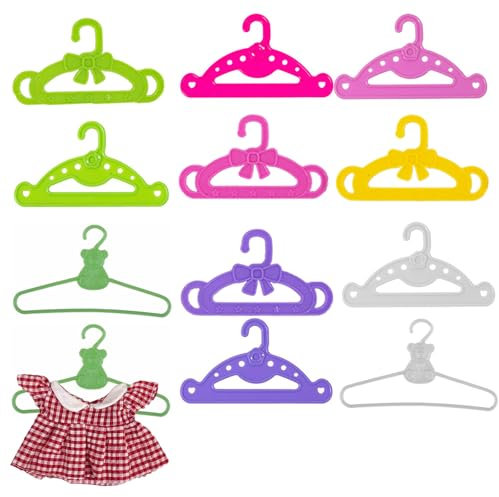 VARKAGE 11 Stück Baby Kleiderbügel, Puppenkleiderbügel, Mini Puppenbügel für Babykleidung, Bequem, Bequem und Sicher
