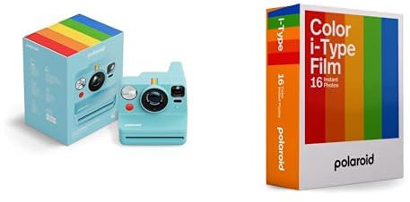 Polaroid - Now+ Gen3 - Instant Camera with Bluetooth Connection + Color Film (16 películas) - Artic Blue