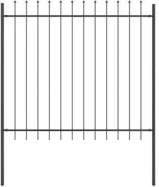 vidaXL Moderne graue Zaunpaneele Langlebige pulverbeschichtete Stahlsätze von 4 ideal für Garten-Grenzmarkierung Räume Design Zaun Privatsphäre-Schranken Metall Landschaft