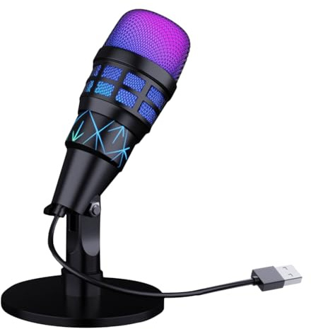 Genérico Micrófono para PC | Micrófono USB para,Accesorios Auriculares Inalámbricos Streaming Música Podcast Estudio Pc Experiencia De Audio Enriquecida