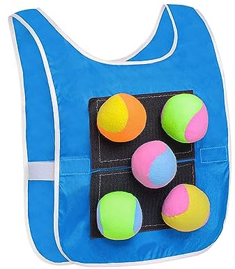 Set da Gioco Dodgeball con Giubbotto Adesivo, Giubbotto Adesivo, Gioco di Palla Dodgeball, Set di Palle da Lancio, Palle Morbide da Lanciare per Ester, Adulti Blu