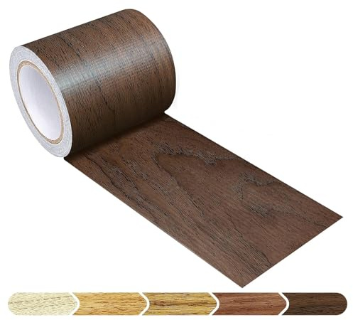 DUDUA Woodgrain Patterned Duct Tape Wood Effect Repair Adhensive Duct Tape for Furniture Door Craft 8cm x 4.57m (Dark Walnut)