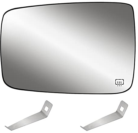 Driver Side Heated Mirror Glass Compatible with 2009-2018 Dodge Ram Pick-Up 1500 2500 - Replace 68079363AA 68050299AA - Side View Exterior Convex Mirror w/Backing Plate