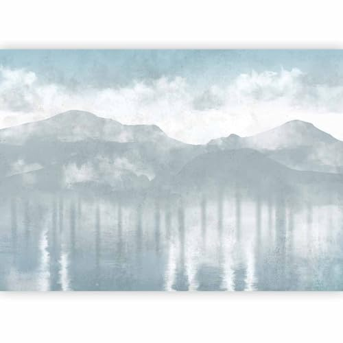 murando Photo Wallpaper Landscape 400x280 cm / 158x111 | Non-woven Premium Art Print Fleece Wall Mural Decoration Poster Picture Design Modern Abstract Fog Mountain Boho