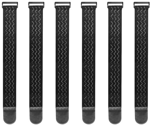 Upbeat Correas elásticas con Antideslizante 46 x5cm(6 Piezas), Organizador de Bridas Reutilizables, Bridas para Cables, Almacenamiento de Mangueras, Soporte de Accesorios para el Garaje