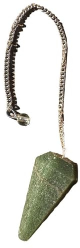 Grön Jade natursten pendel, kristallpendel, vintage sexkantig kristallpendel för Radiestesi, pendel chakra Reiki Divination Meditation (Grön Jade)