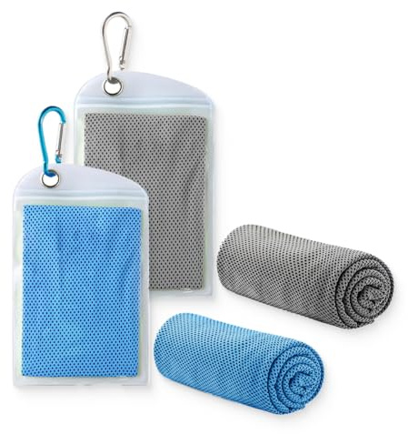 Serviette rafraîchissante，Serviette de Refroidissement pour Le Cou，Serviette Sport Microfibre pour Entraînement, Fitness, Sports, Voyages, Yoga, Golf，2 PCS