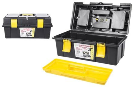 Caja de Herramientas Completa con Bandeja Organizadora y Maletín Profesional, Kit Portátil para Taller, Bricolaje y Reparaciones en el Hogar (21)