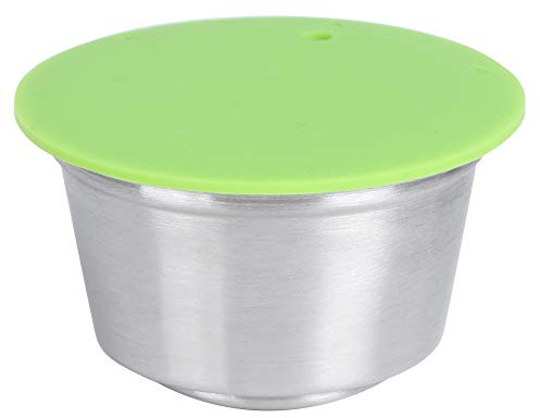 Rostfritt stål återanvändbar, påfyllningsbar kaffekapselkopp som passar Dolce Gusto kaffebryggare (grön)