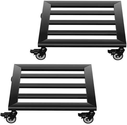 PEILU Soporte para plantas para exteriores, 30 x 30 cm, cuadrado, con ruedas giratorias 360°, hasta 160 kg, para sombrilla, cubo de basura, barril de lluvia, maceta para plantas