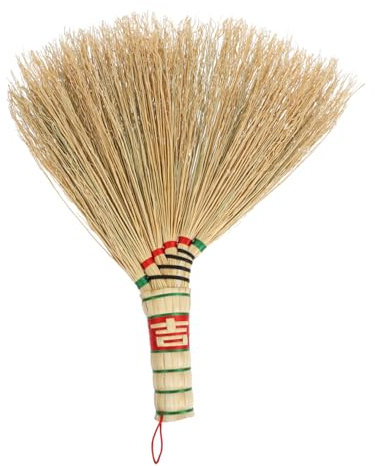 GARVALON Scopa Mini Artigianale Saggina per Pulizia Desktop Spazzola Leggera e Portatile per Piccoli Spazi per Letti Scrivanie e Sofà Design Elegante e Resistente Strumento per La Casa Fai