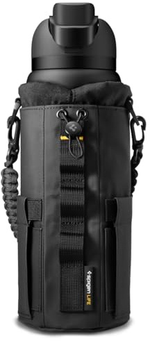 Spigen Life LF500 Bolsa Magnética de Gimnasio, Bolsa Magnetica Gym, Porta Botella de Agua con Práctico Espacio de Almacenamiento, Funda Botella Agua Ideal para Deporte y Viajes - Negro