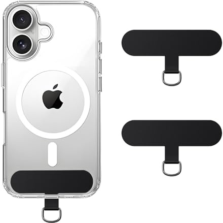 Anfire Handykette Halterung 2 Stück,Ultradünn Haltbarer Handykette Universal Pads[Ohne Klebstoff],Multifunktional Handy Lanyard Patches Universale Telefon Patch für alle Standard Handyhülle(Schwarz)