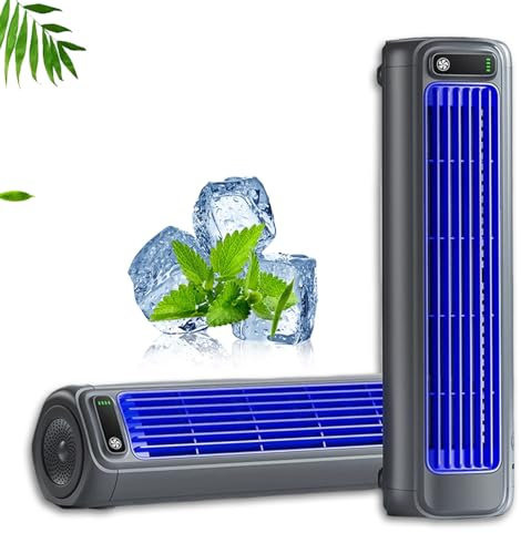 Rafraichisseur, Rafraichisseur D’air Puissant Rechargeable, Mini Climatiseur Portable, Trois Vitesses De Vent Silencieuses, Le Refroidissement Instantané Vous Garde Au Frais (1PC-BLUE)