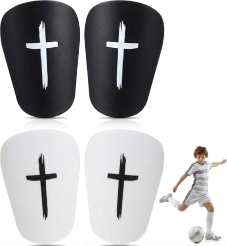 sitengjun 2 Pares Mini Espinilleras Futbol Espinilleras Pequeñas 8x5 cm (Modello a lettere incrociate) Parastinchi da Calcio piccoli — Adatti a Ragazzi, Ragazze, adolescenti e Bambini