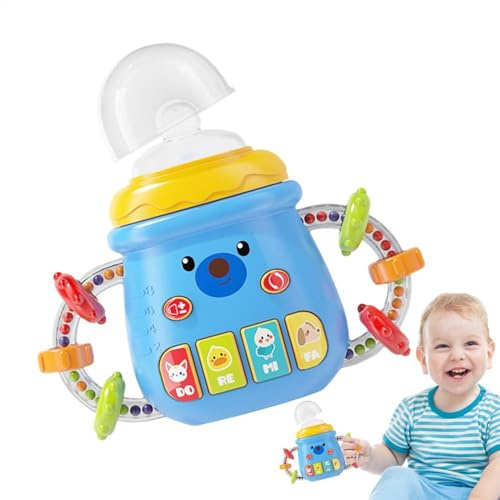 Genérico Biberón para niños, biberón para niños, Botella sensorial para sorber con sonajero y música, Accesorios de alimentación, taza para sorber de desarrollo para niñas y