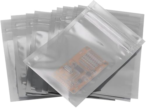 Walfront 100Pcs/Lot Anti Static Zip Lock Bags, ESD Shielding Static- Plastic Storage Bag for Electronic SSD HDD Components(6.5cm x 12cm)