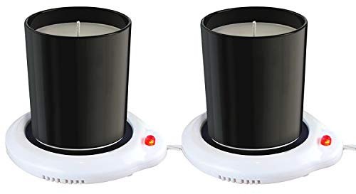 Eutuxia Candle Warmer for Home & Office, Set of 2, Great for Warming Up Cups, Coffee Mugs & Beverages on Desks Tables & Countertops. Electric Heated Plate Warms Quickly, Enjoy Hot Drinks on Cold Days