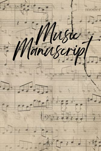 Music Manuscript: Vintage Score Designer Blank Sheet Music Book Notebook Journal - 12 Staves on 120 Pages - Perfect Gift for Musicians and Songwriters