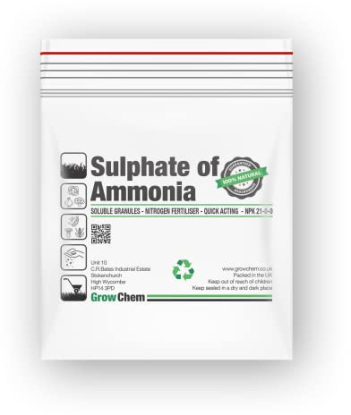 Sulphate of Ammonia (1.9KG Bag) Soluble Nitrogen Lawn & Plant Fertiliser | Fast-acting Nitrogen Plant Feed, Ammonium Sulphate for Greener Lawns and Plants, Leafy Vegetables, Shrubs, Hedges & Trees