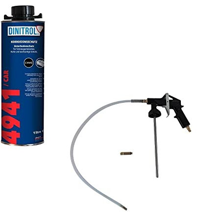 Veteranicar Dinitrol Unterbodenschutz 4941 schwarz 1L & Vaupel Druckbecherpistole Set (2000 HGS)