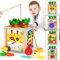 Nauotk Motorikwürfel Holz Baby ab 1 Jahr, 7 in 1 Aktivitätswürfel, Montessori Activity Center, Karottenernte Holzspielzeug Motorikspielzeug für Kleinkinder Baby, MWDH-006, Farbe