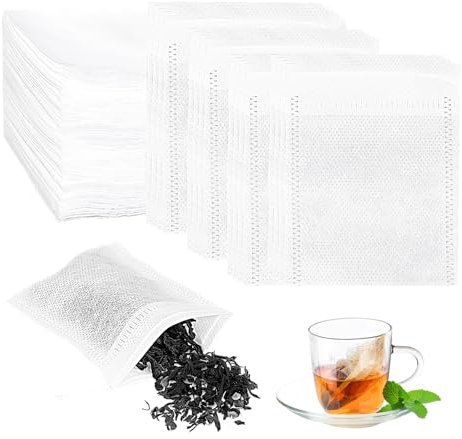 AiQInu Filtre à Thé Papier, Sachet The a Remplir Jetable 150Pcs, Sachets de Thé Tissu