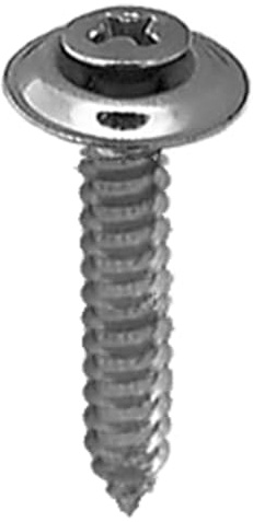 Auveco # 2772 8 X 1 Phillips Oval Head SEMS Tapping Screw Countersunk Chrome. Qty 100.