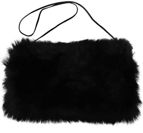 BESPORTBLE Faux handmuffar: Kvinnor vintervärmare handskar, varma vintermuffar, plysch hand- och handledsvärmare, vinter handvärmare svart