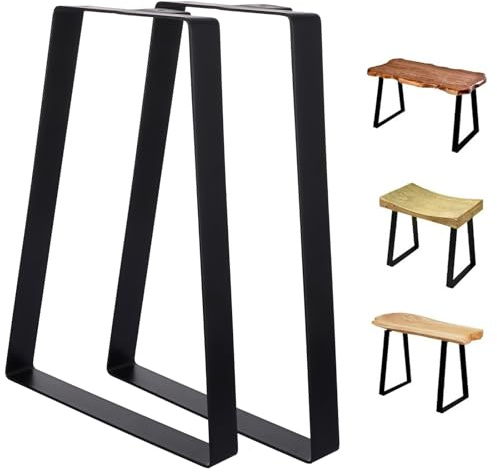 LOPYXBR 2PCS Metal Table Legs 40cm Coffee Tables Leg Black Dining Table Leg with Screws and Floor Protectors, Heavy Duty Industrial Bench Legs 40cm for DIY End Tables, Furniture