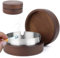 Cenicero con tapa, cenicero de madera para interior y exterior, resistente al viento, a prueba de olores, con inserto de acero inoxidable