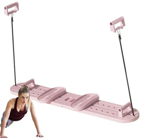 Tabla de flexiones portátil con bandas de resistencia, tabla de ejercicios pectorales - Tabla de ejercicios de musculación pectoral multiusos, herramienta de entrenamiento práctica para el