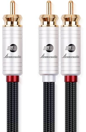 BOAACOUSTIC JIB subwoofer kabel Y Cinch 2 till 1 High end RCA kabel Chinch Y 1 till 2 digitala kablar koaxial ljudkabel för förstärkare, TV till subwoofer etc. 3 m