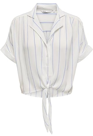 Onlpaula Life S/S Tie T-Shirt WVN Noos, Cloud Dancer, XL