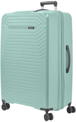 SISET Air Nova - Maleta de Viaje Grande (23Kg) Expandible (76x52x30/33cm), Fabricada en Polipropileno, 4 Ruedas Dobles y Cerradura Combinación TSA. (Grande XL), (115L), (4.5kg), (Menta Pastel).