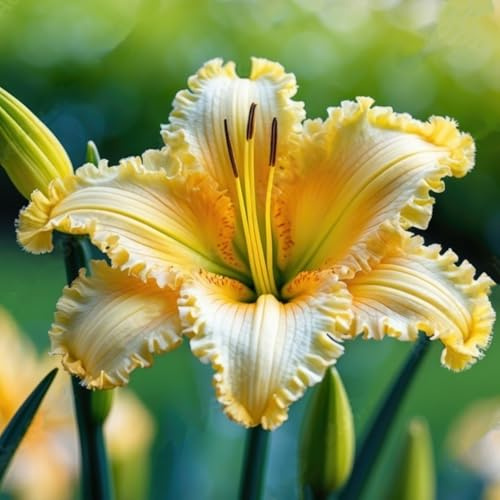 Hemerocallis bulbos.Bulbos de lirio de día- La mejor opción para la decoración del jardín. - Pétalos de colores variados （NVNJHJN）.-5 bulbos-D