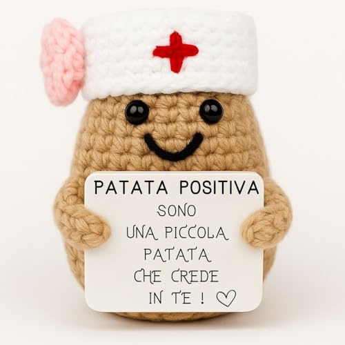 Patata Infermiera© | Regalo per Infermieri | Idea Decorazione Clinica & Ospedale | Accessorio kit di Pronto Soccorso | Mini Farmacia | Supporto Sanitario | Regalo Medico Amore | Dottor Patata Positiva