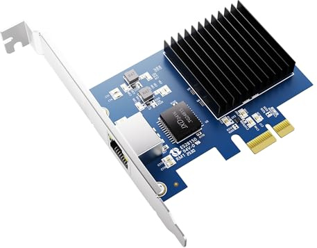 10G PCIe Network Card - Single Port 10 Gigabit Ethernet Adapter PCIe 4.0 x1 RJ45 Multi-Gigabit 10/5/2.5/1Gbps for Servers PCs Windows Linux Realtek RTL8127