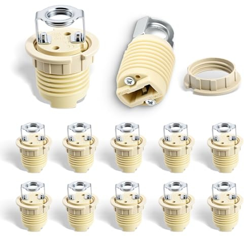 12 pièces douille G9 avec support métallique – Douille céramique filetée avec anneau pour ampoules G9 LED, halogène, CFL – Remplacement pour plafonniers et luminaires sous meuble