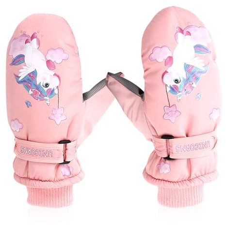 FCXVXCL Guanti da Sci per Bambini, Guanti da Sci Invernali per Bambini, Guantis da Neve Antivento Guantis, Guantiss Invernali Caldi per Bambinis, Snowboard, Pattinaggio, Ciclismo, Corsa (5-10 Anni)