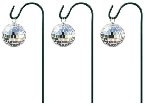Générique Mini trädgårdsplugg discokula | 3- set med vattentäta reflekterande paljetter | handledare för paljetter | för gräsmatta, trädgård, uteplats, balkong