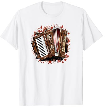 Accordéoniste Accordéon-Musicien Musique Accordéon T-Shirt Graphique avec Valeur, Homme, Blanc, M