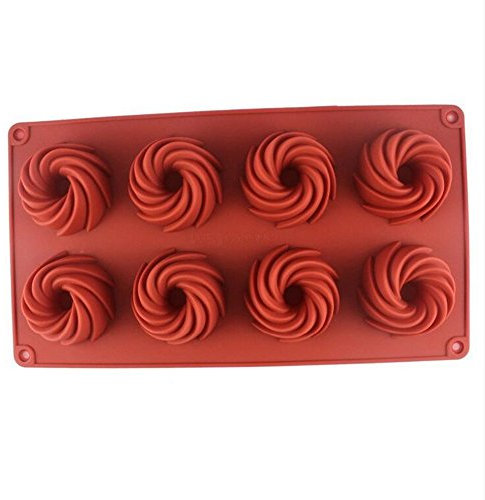 Spiral Savarin Shaped Silicone Cake Mould Hollow Chiffon Cupcake Chocolate Gumpaste Baking Mold Silicone Bakeware Pan Pumpkin Cupcake Baking Tray Ice Making Tray Home Kitchen Baking Tools