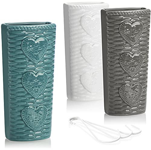 COM-FOUR® 3x Humidificador de aire de cerámica - Radiador evaporador para humidificar el aire de la habitación - Humificador radiador (3 piezas - corazón)