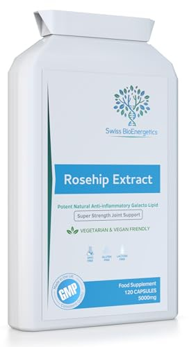 Rosehip 5000mg 120 Capsules - High Strength 250mg 20:1 Extract Rich in Vitamin A, C & E, Carotenoids, Beta-Carotene, Lutein, Lycopene, Polyphenols and Flavonoids