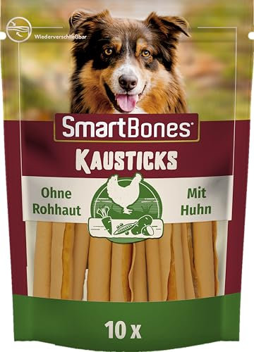 SmartBones Kausticks - Hundesnack mit Huhn und Gemüse, Kaustangen mit weicher Textur, ohne Rohhaut, 10 Stück