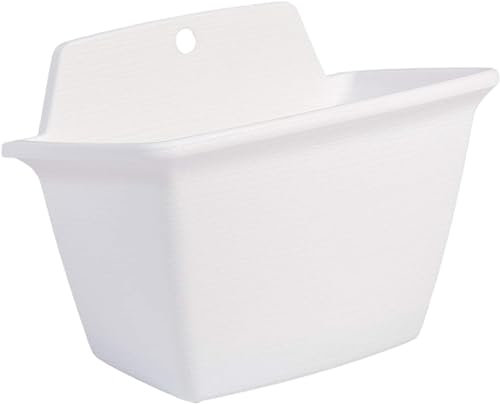 Iris Ohyama, Vaso per piante, fioriera a muro con sistema di drenaggio/conservazione dell'acqua per il giardinaggio - Wall Planter250, Bianca