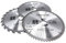 3 Kreissägeblätter 254x30mm 24, 40 und 60 Zähne + 3 Reduzierringe je Sägeblatt auf 24,4mm, 20mm und 16mm für Metabo Tischkreissäge TS 254