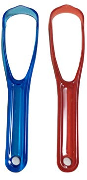 EXCEART Double-Sided Tongue Scraper and Brush for Adults 6.29 Inch Plastic Tongue Cleaner for Fresh Breath Oral Health and Halitosis Prevention Easy to Use Cleaning Tool