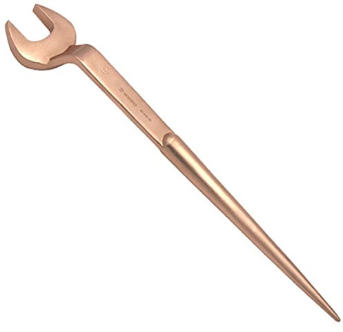 WEDO Chiave per bombola - 19mm,Chiave a forchetta semplice Senza Scintille,berillio rame,lunghezza 350mm,non magnetico,resistente alla corrosione,Certificato BAM e FM,Certificazione GS